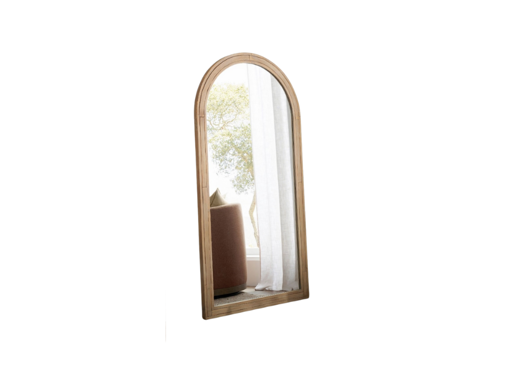 Wooden Arch Floor Mirror