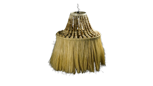 Wooden Bead White Lamp