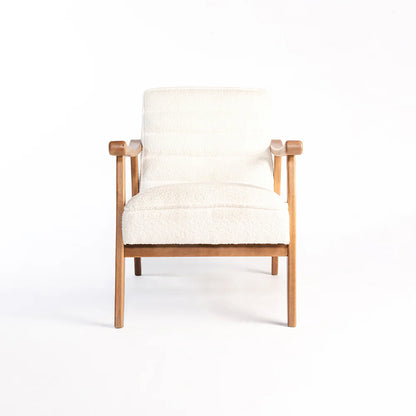 Tulsa Petal Rubberwood Armchair- Cotton