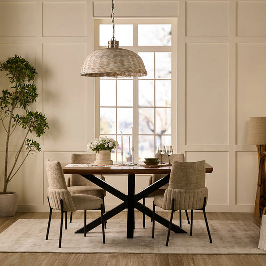 Crispio Wooden Dining Table with Iron