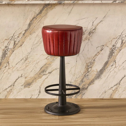 Aurelia Leather Bar Stool with Iron
