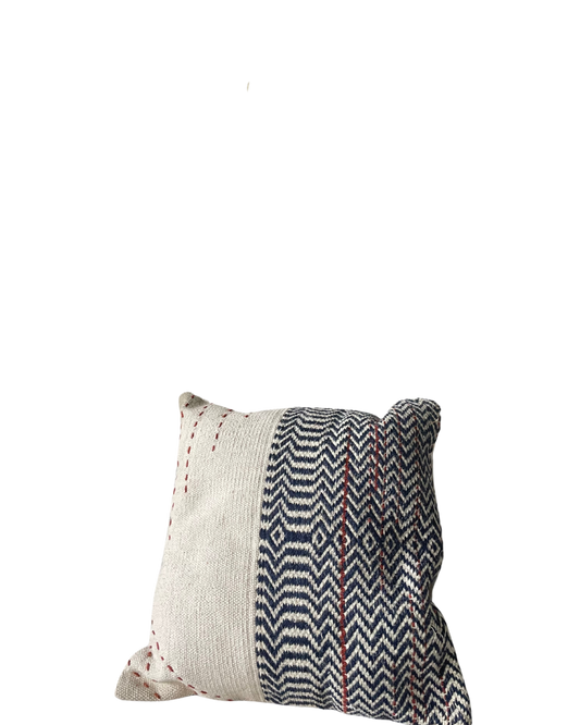 White & Blue Square Shape Cushion