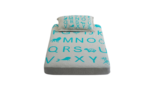 Alphabet Cot Sheet & Pillow Set For Babies